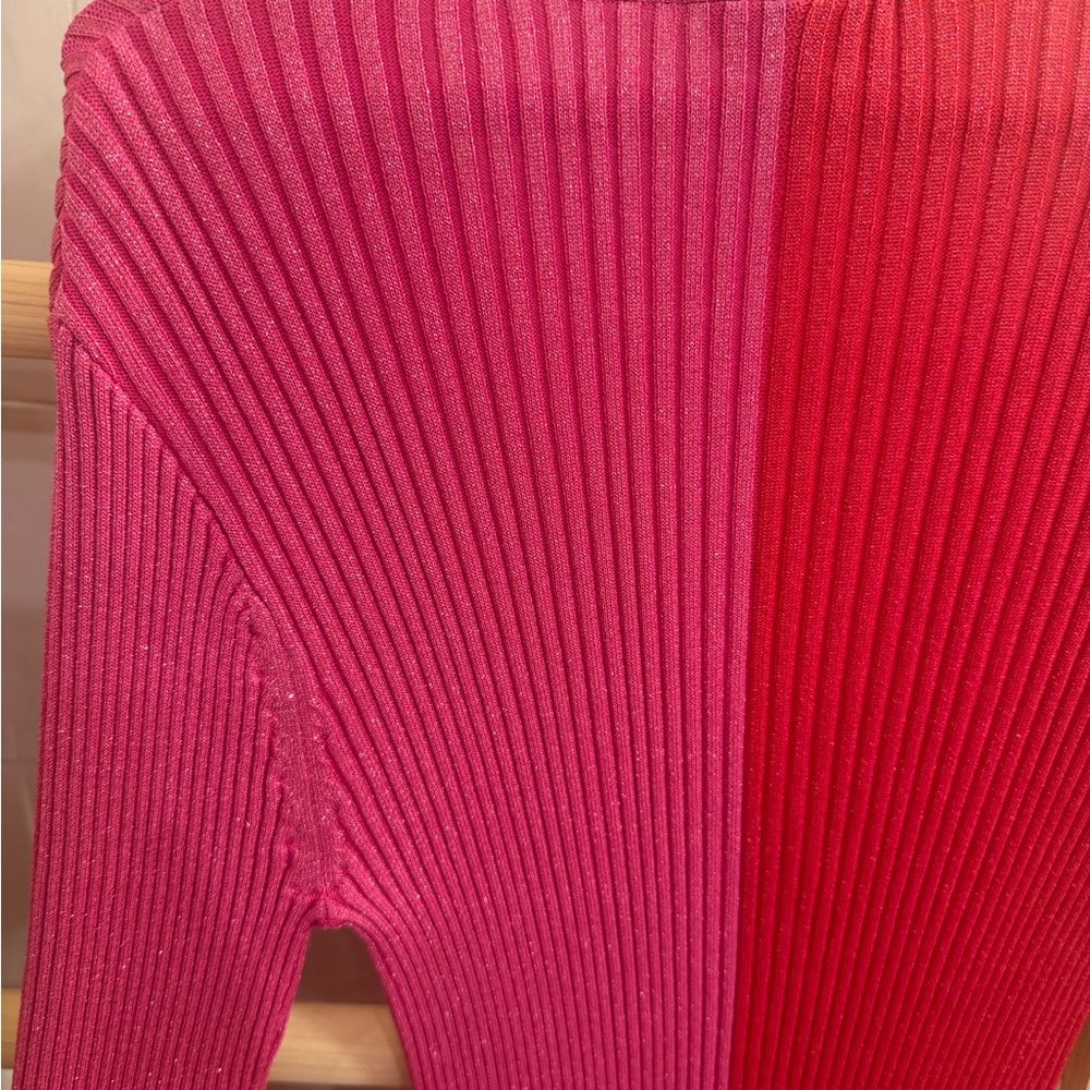 STAUD Shoko dress Colorblock Pink Rib-Knit Button-Front Dress - Women - Picture 6 of 8
